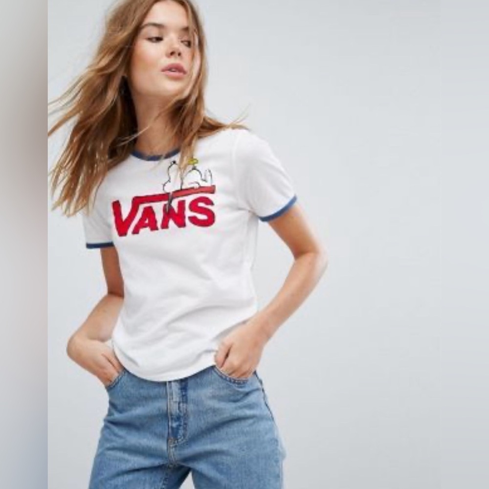 Vans X Peanuts Sleeping Snoopy Tee White Womens Large